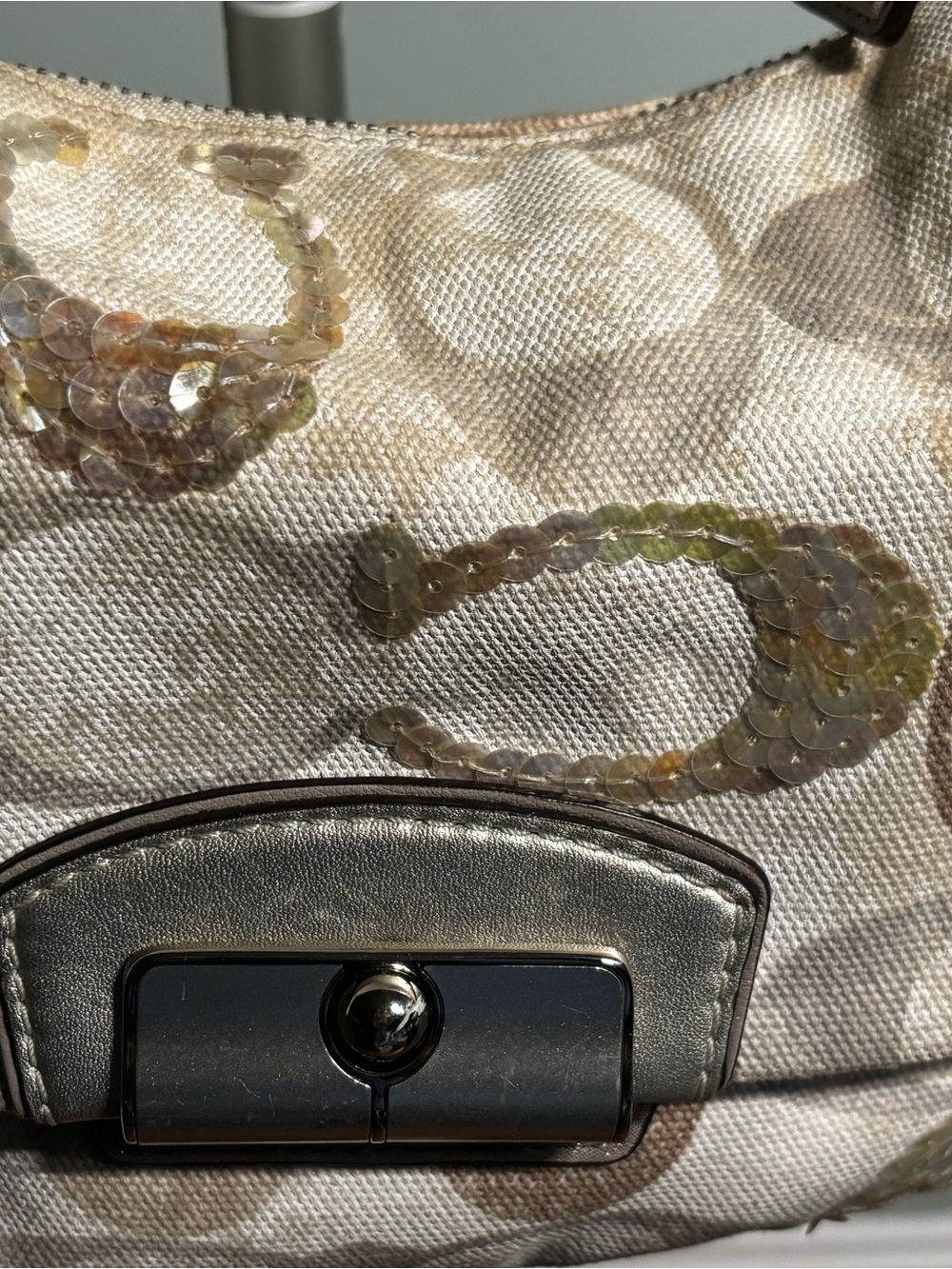 Coach Kristin Sequined Op Art Hobo Bag - Picture 10 of 10